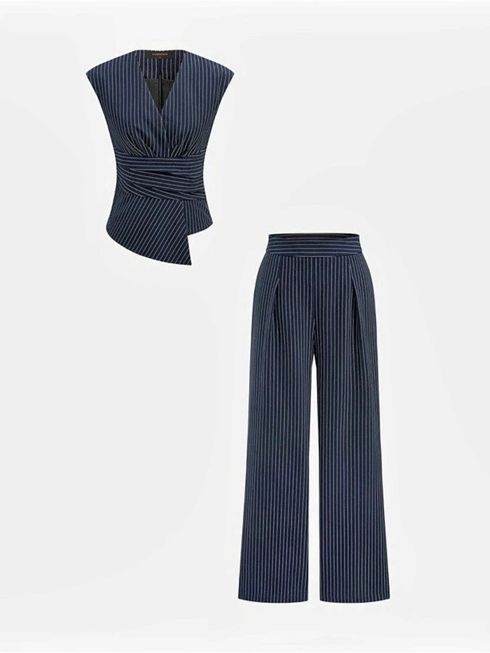 NWT-Pinstripe Two Piece Pants Set XS